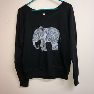 Juniors/Women’s S Mandala Elephant Sweatshirt